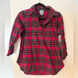 Haley And The Hound Plaid Popover Shirt, Size XS